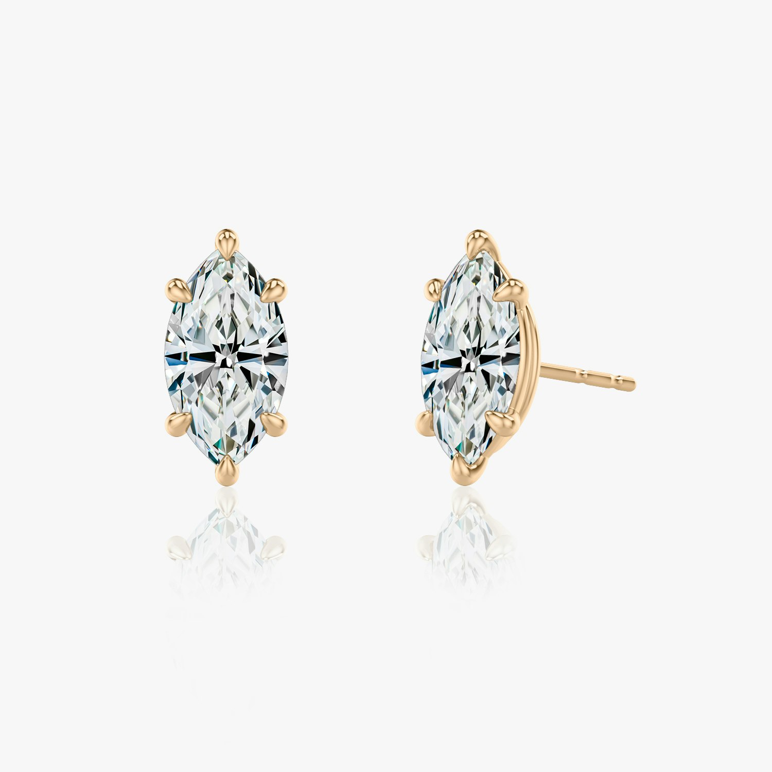 VRAI Solitaire Stud Marquise Earrings | 14k Rose Gold