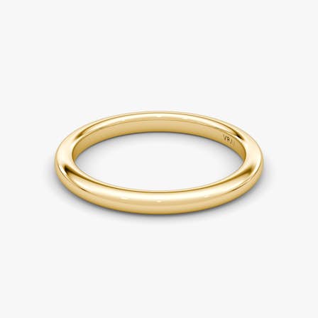 Dome yellow gold wedding band