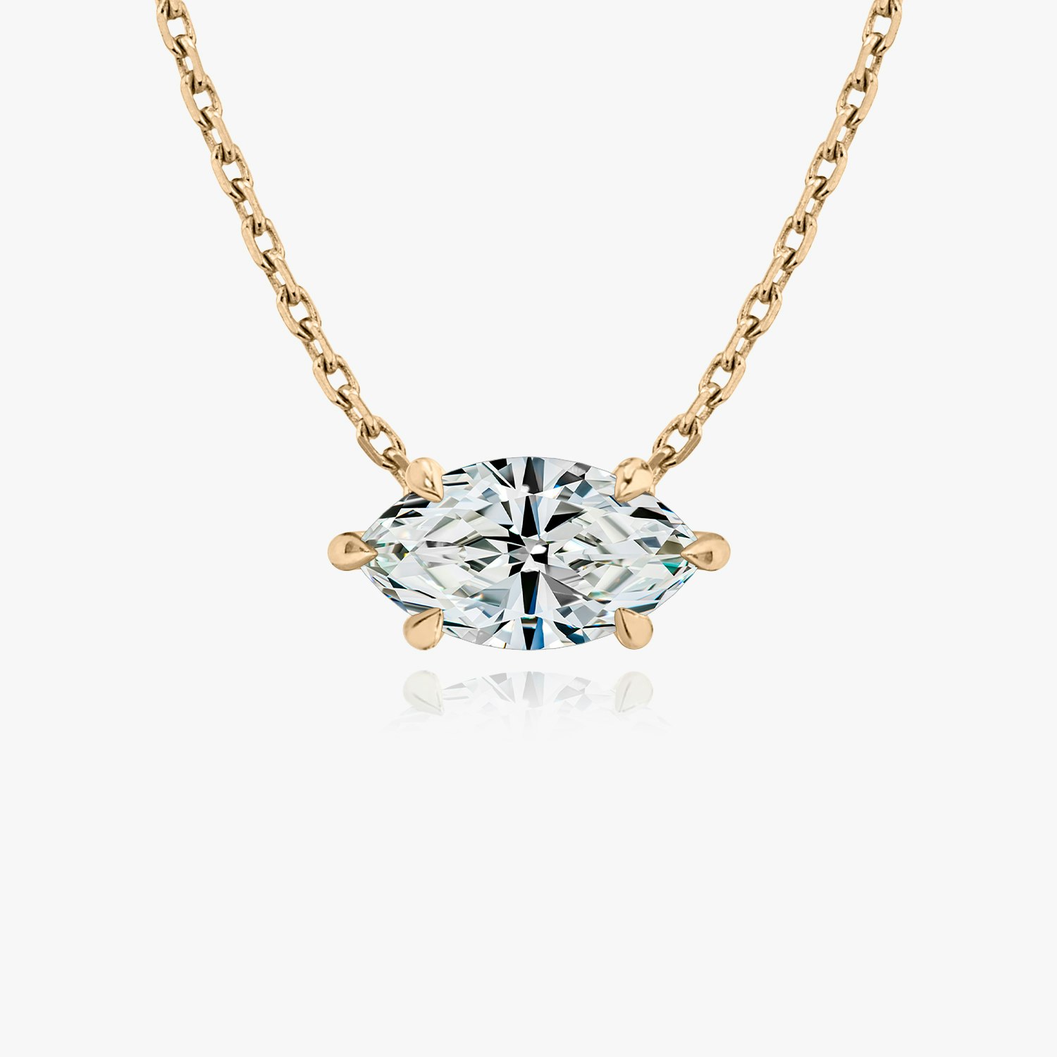 VRAI Solitaire Marquise Necklaces | 14k Rose Gold