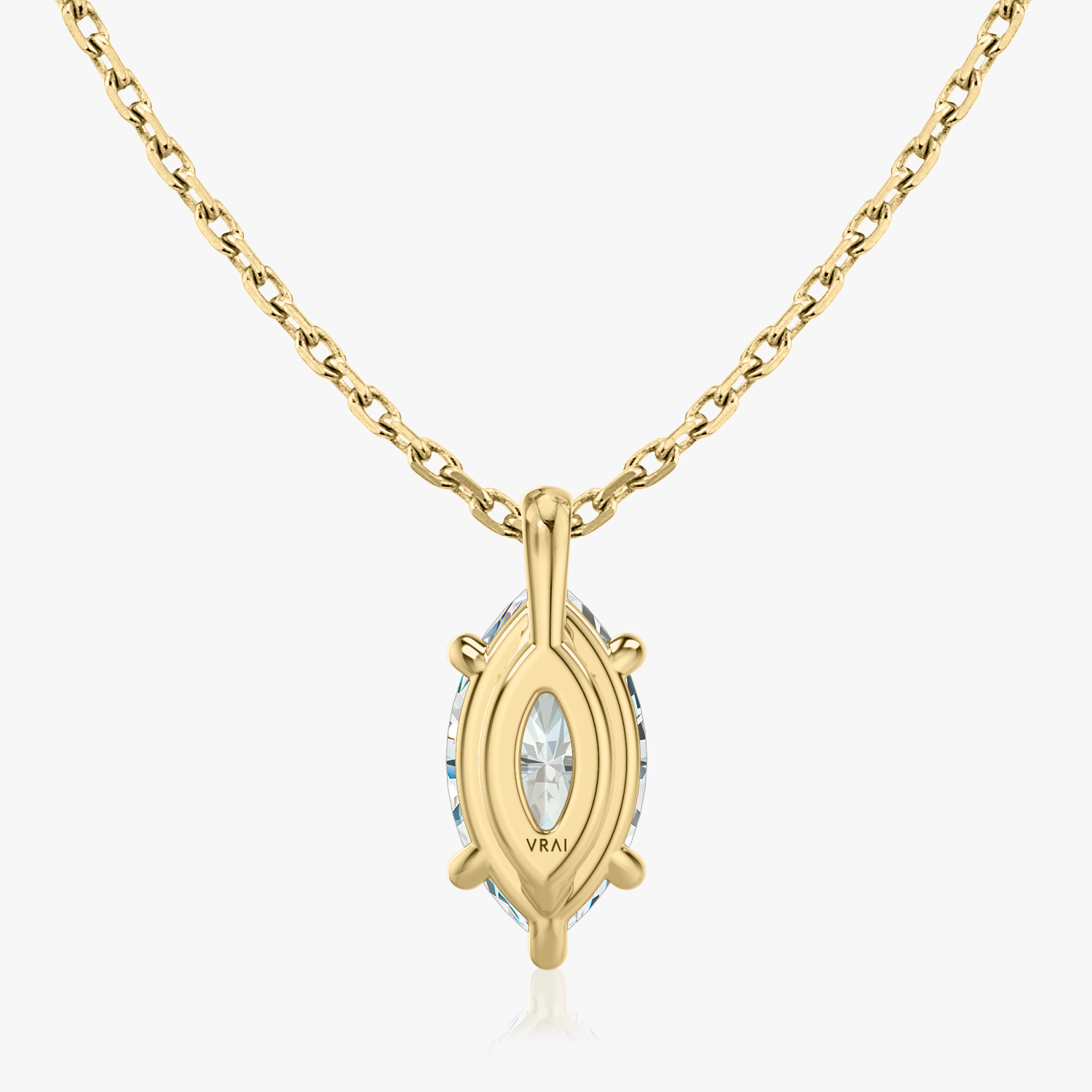 ロサンゼルス発【VRAI & ORO】VRAI Solitaire Pendant 0.25ct Marquise Solitaire Pendant in Yellow Gold