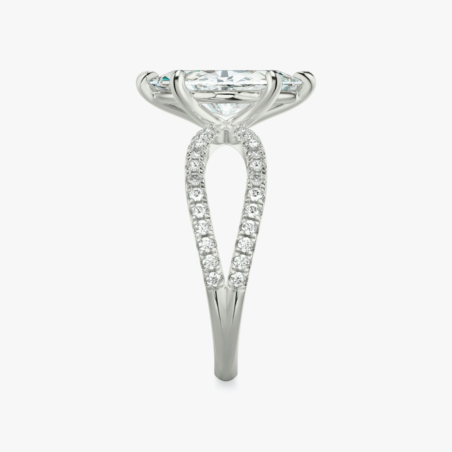 The Duet | Pavé Marquise | 18k | 18k White Gold | Band: Double pavé | Diamond orientation: vertical | Carat weight: See full inventory