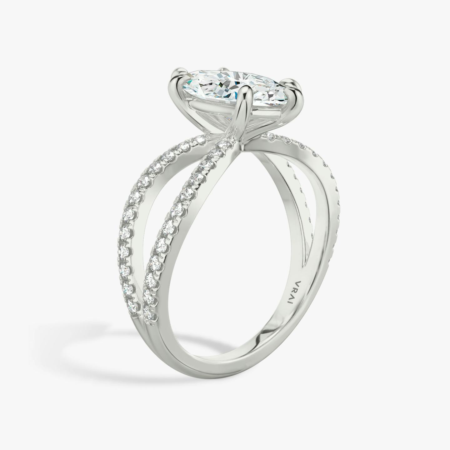The Duet | Pavé Marquise | Platinum | Band: Double pavé | Diamond orientation: vertical | Carat weight: See full inventory