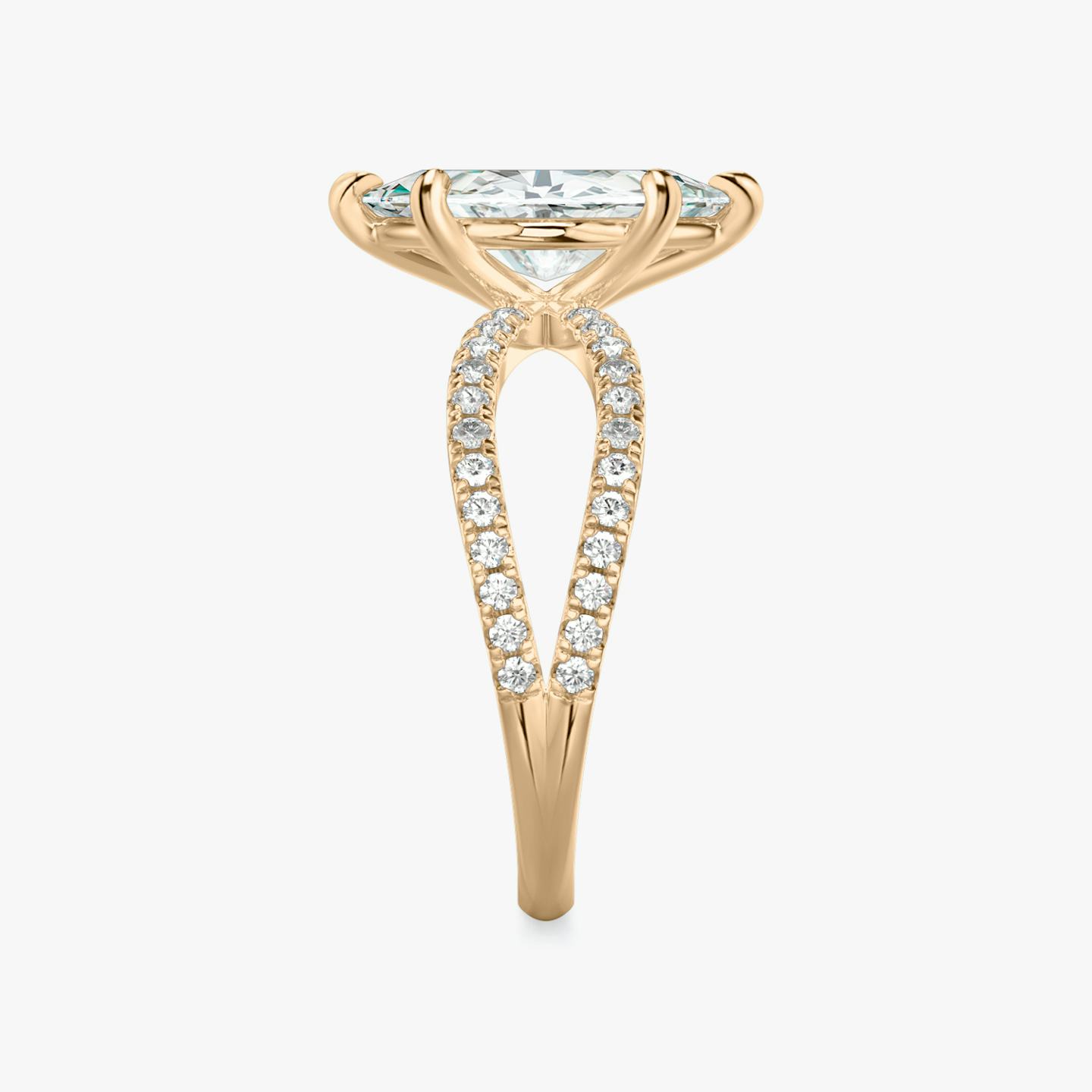 The Duet | Pavé Marquise | 14k | 14k Rose Gold | Band: Double pavé | Diamond orientation: vertical | Carat weight: See full inventory