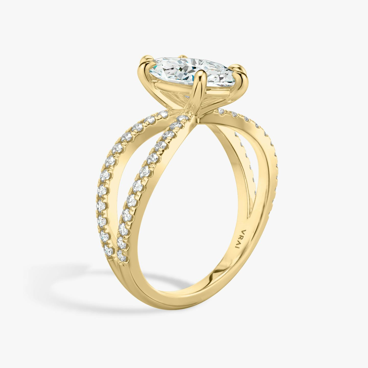 The Duet | Pavé Marquise | 18k | 18k Yellow Gold | Band: Double pavé | Diamond orientation: vertical | Carat weight: See full inventory