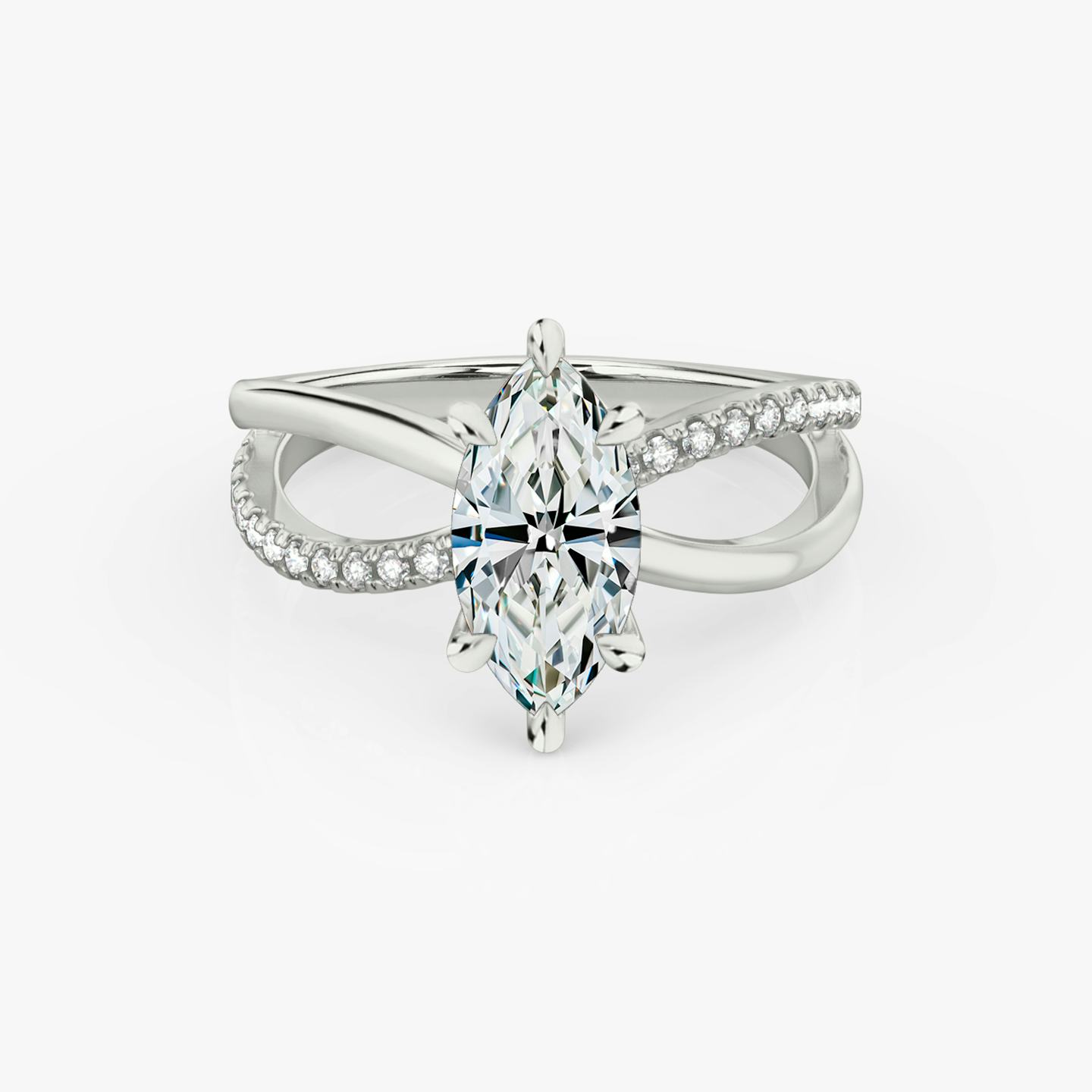 The Duet | Pavé Marquise | 18k | 18k White Gold | Band: Pavé | Diamond orientation: vertical | Carat weight: See full inventory