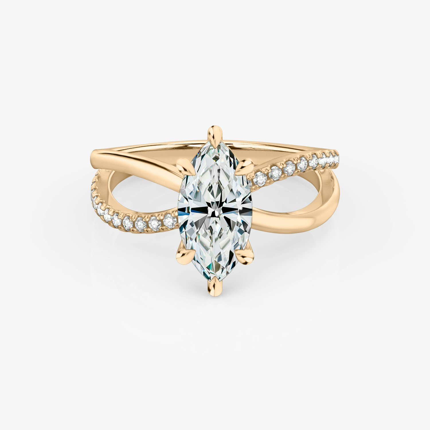 Duet Marquise Engagement Ring | 14k Rose Gold