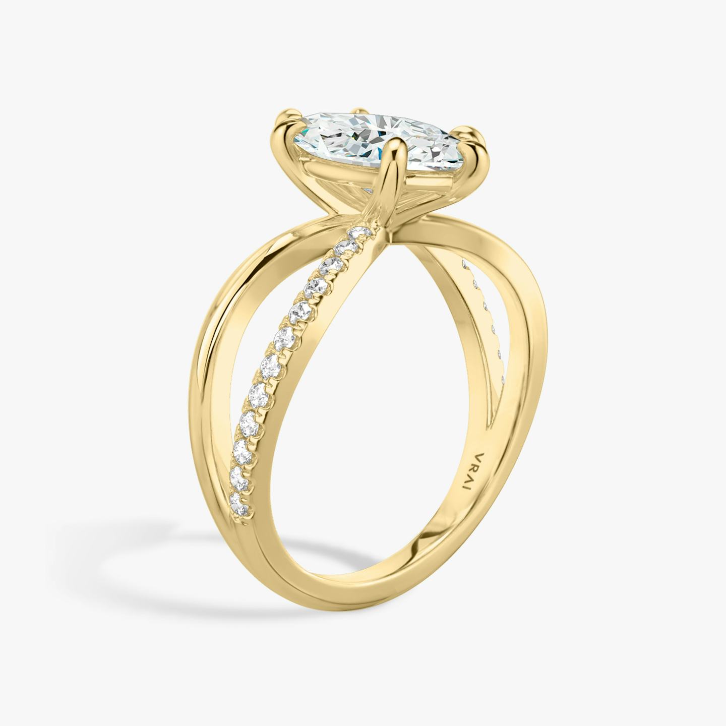 The Duet | Pavé Marquise | 18k | 18k Yellow Gold | Band: Pavé | Diamond orientation: vertical | Carat weight: See full inventory