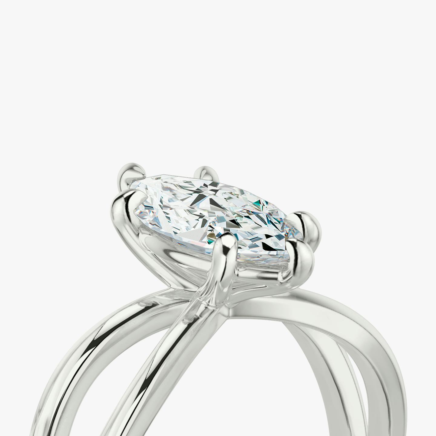 The Duet | Pavé Marquise | 18k | 18k White Gold | Band: Plain | Diamond orientation: vertical | Carat weight: See full inventory