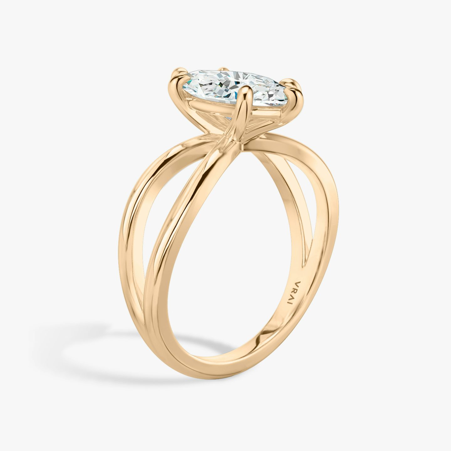 The Duet | Pavé Marquise | 14k | 14k Rose Gold | Band: Plain | Diamond orientation: vertical | Carat weight: See full inventory