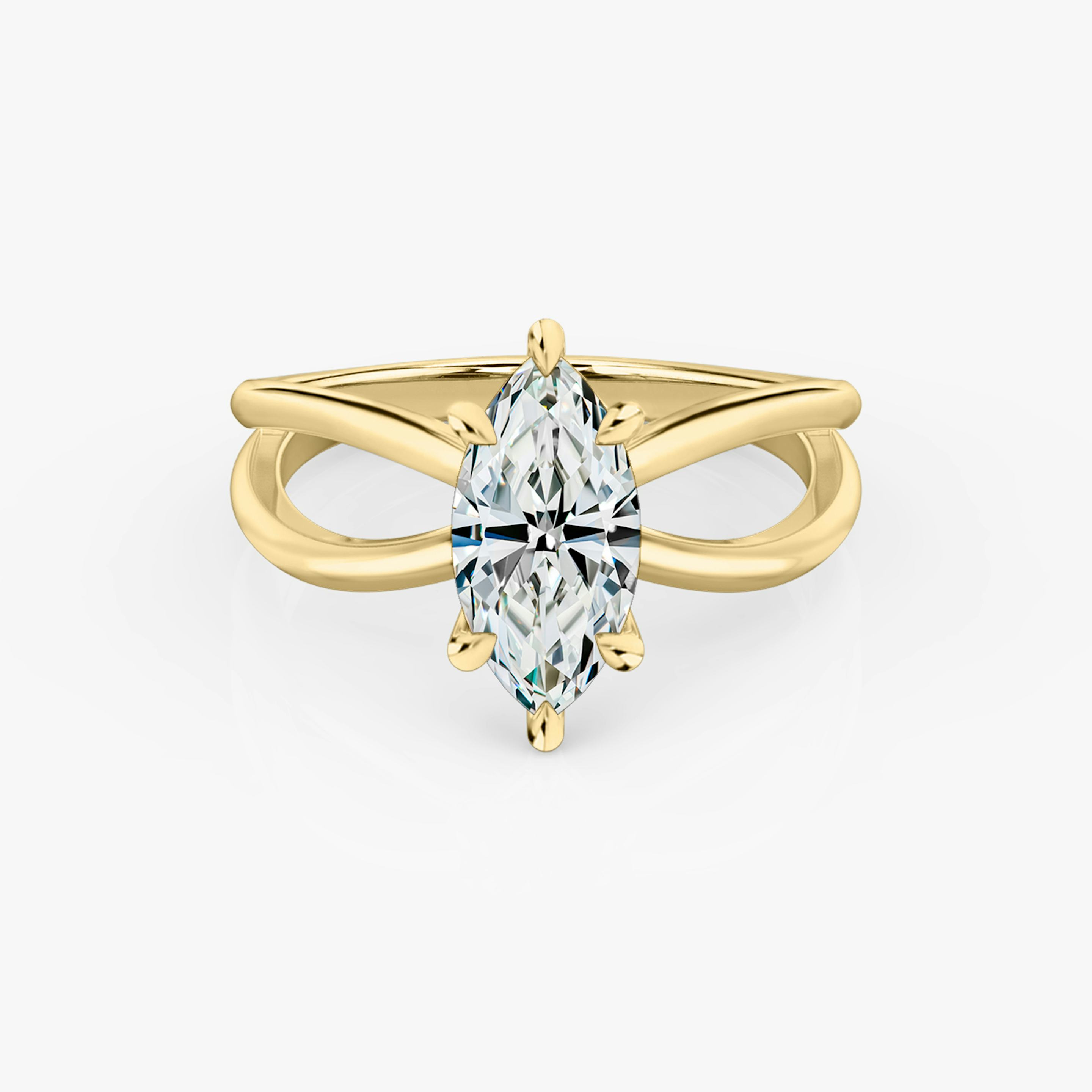 The Duet | Pavé Marquise | 18k | 18k Yellow Gold | Band: Plain | Diamond orientation: vertical | Carat weight: See full inventory