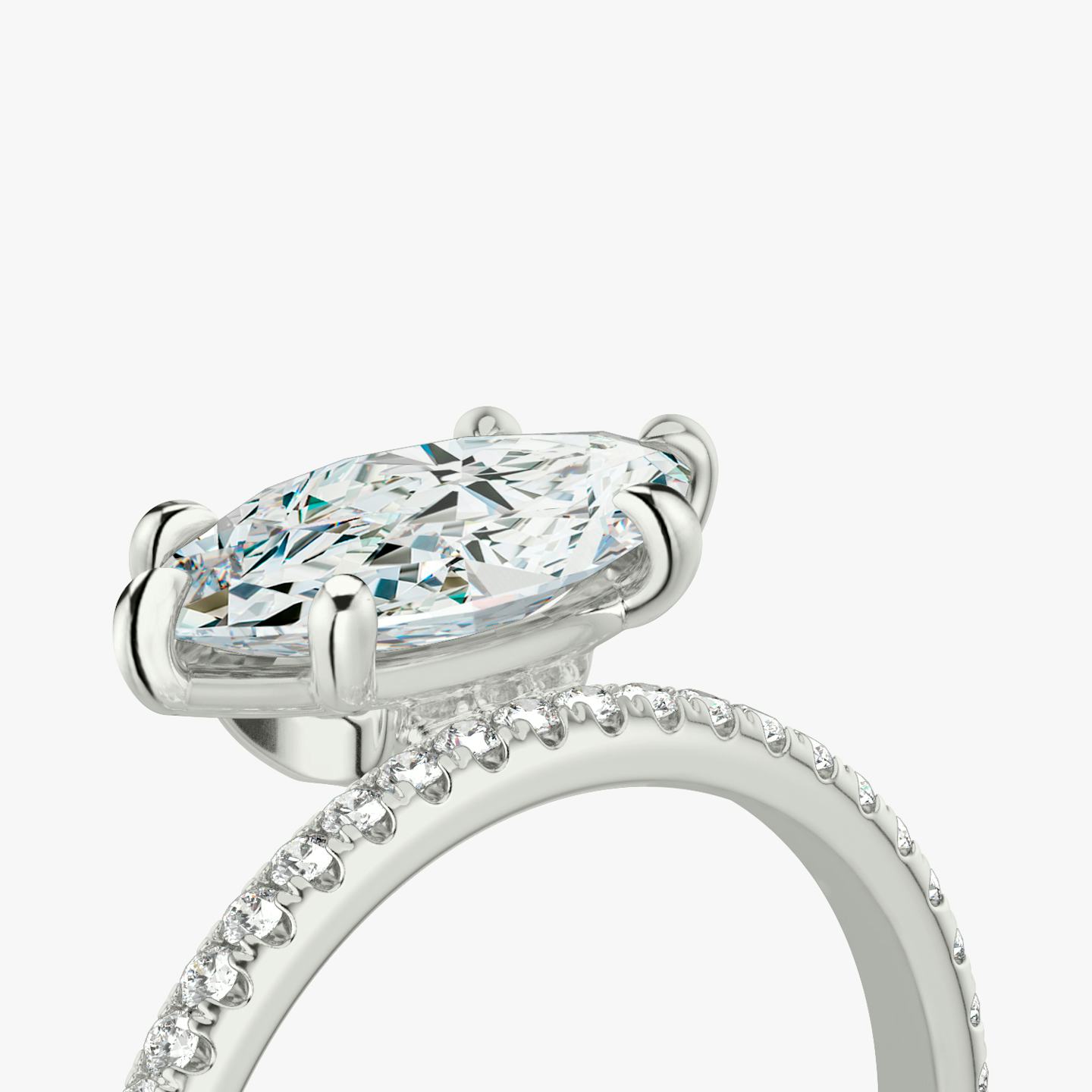 The Hover | Pavé Marquise | Platinum | Band: Pavé | Diamond orientation: vertical | Carat weight: See full inventory
