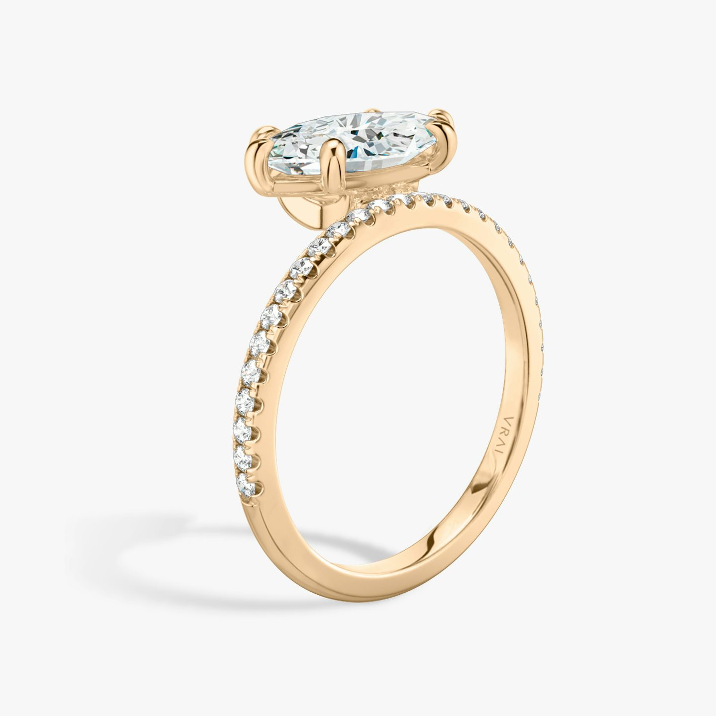 The Hover | Pavé Marquise | 14k | 14k Rose Gold | Band: Pavé | Diamond orientation: vertical | Carat weight: See full inventory