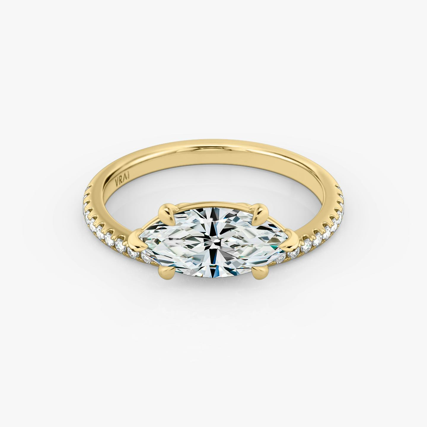 The Hover | Pavé Marquise | 18k | 18k Yellow Gold | Band: Pavé | Diamond orientation: vertical | Carat weight: See full inventory