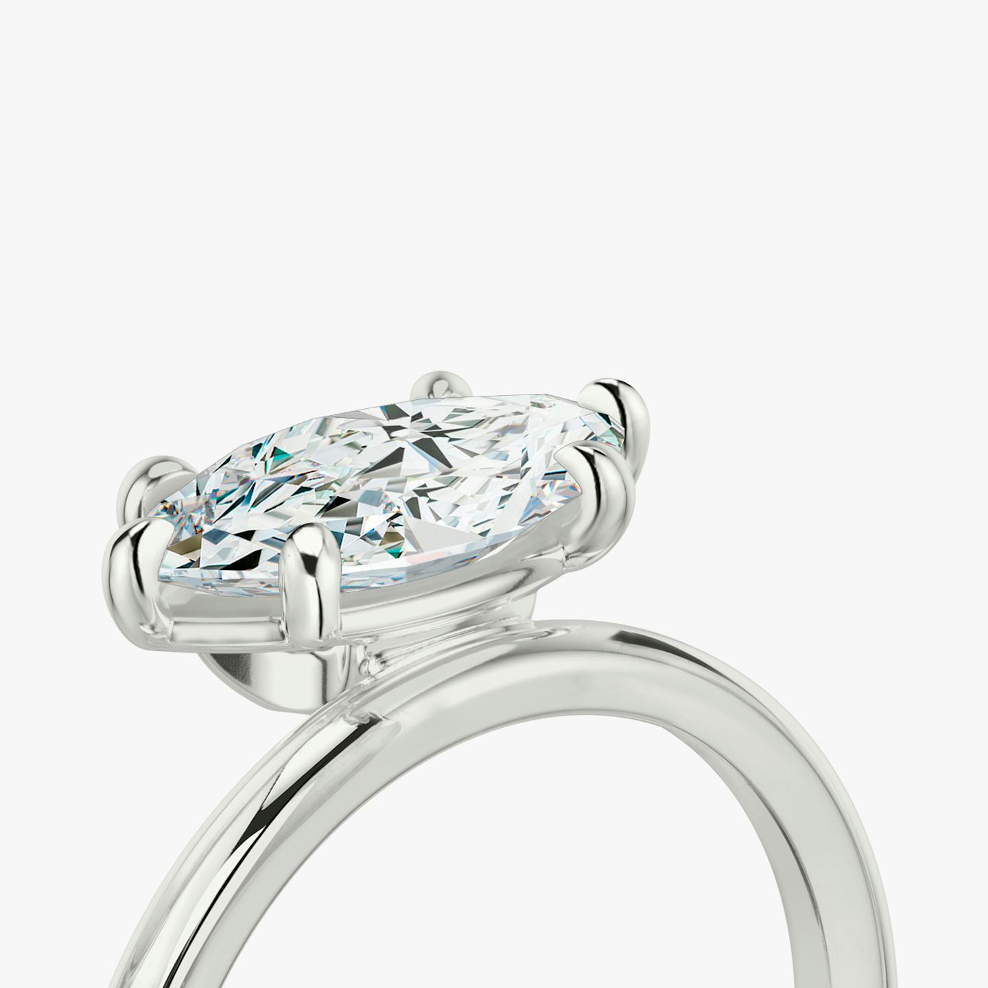 The Hover | Pavé Marquise | Platinum | Band: Plain | Diamond orientation: vertical | Carat weight: See full inventory