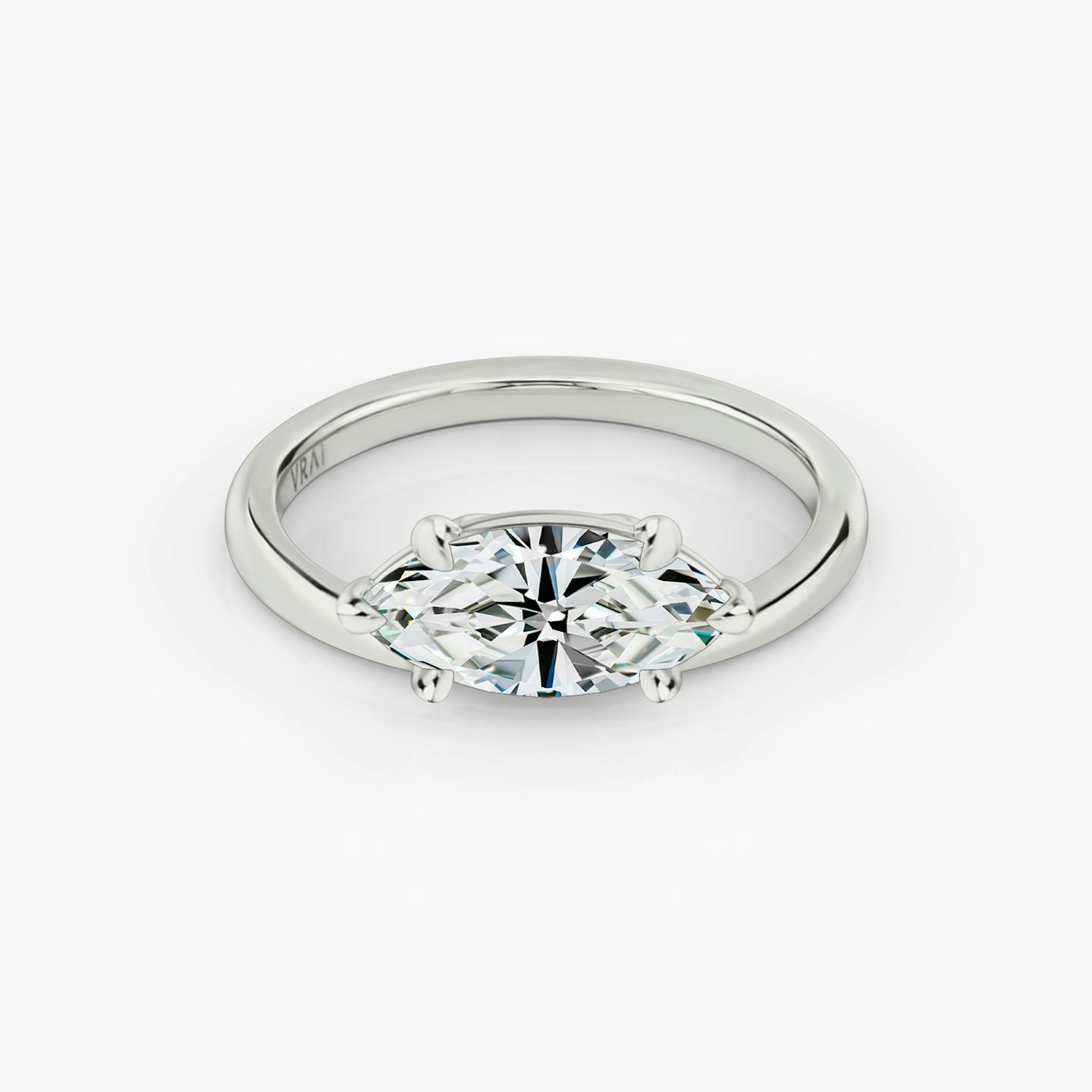 The Hover | Pavé Marquise | 18k | 18k White Gold | Band: Plain | Diamond orientation: vertical | Carat weight: See full inventory