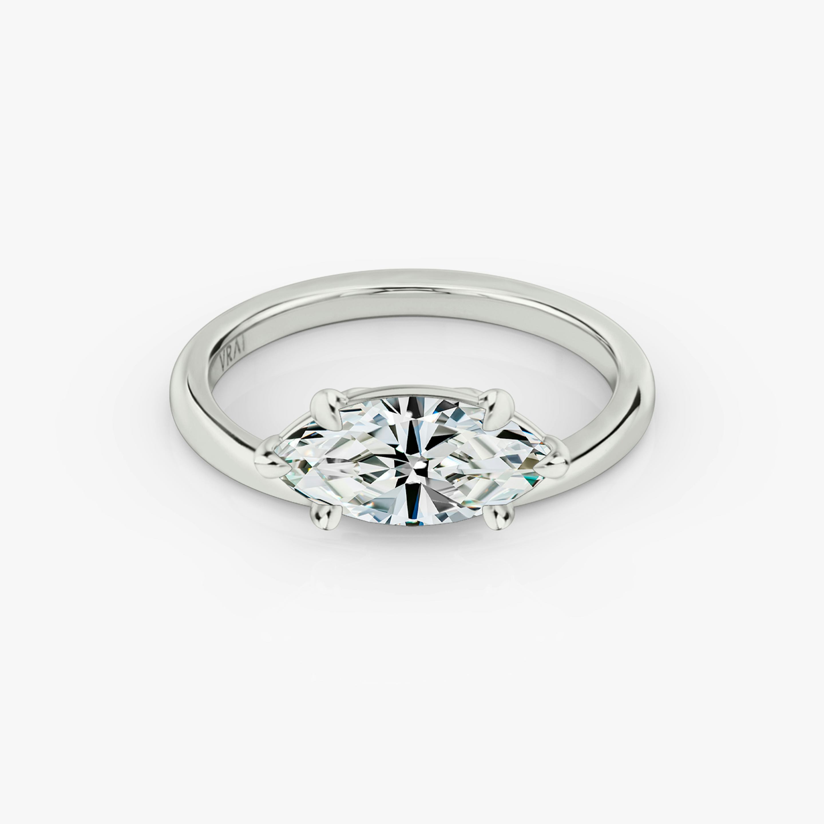 The Hover | Pavé Marquise | Platinum | Band: Plain | Diamond orientation: vertical | Carat weight: See full inventory
