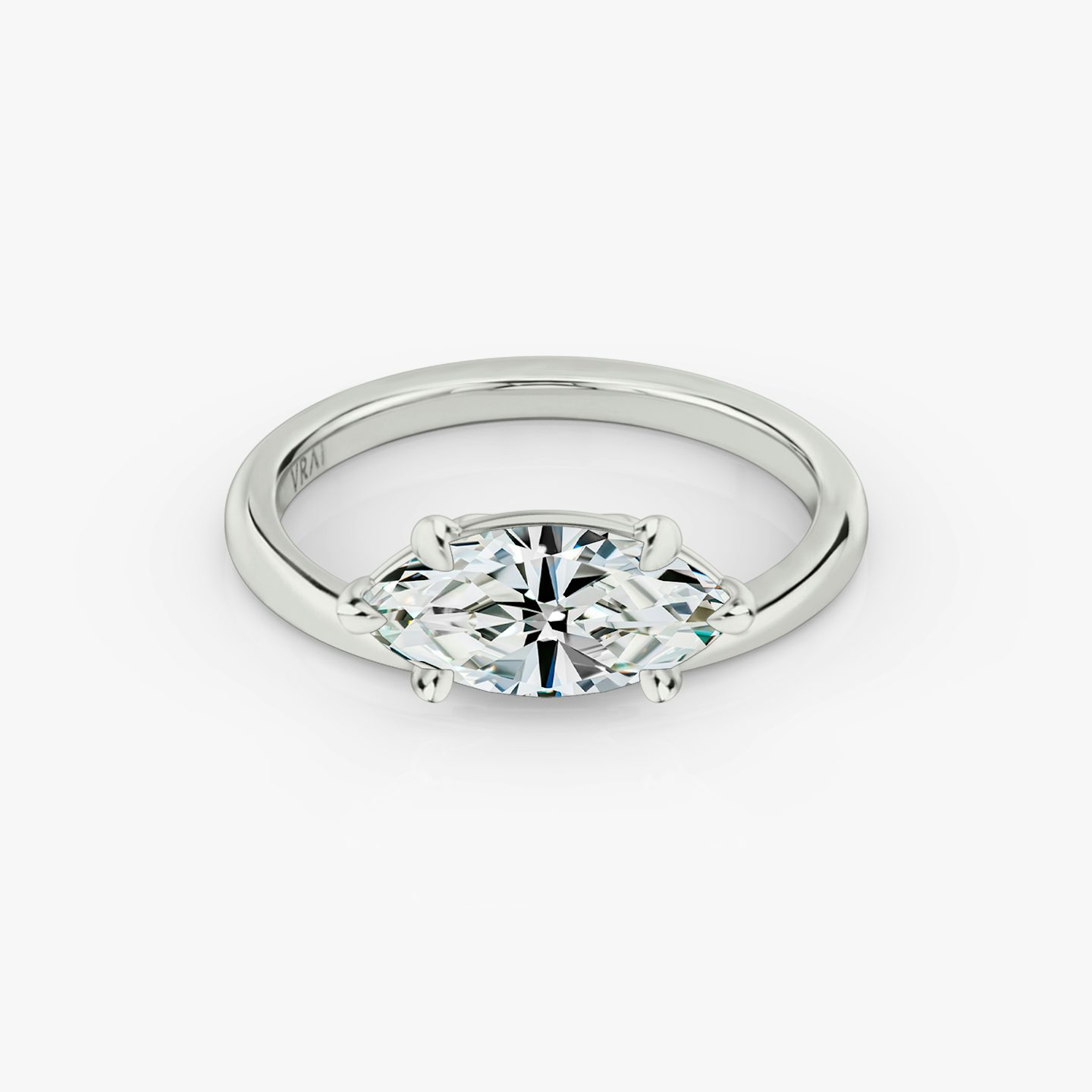 The Hover | Pavé Marquise | 18k | 18k White Gold | Band: Plain | Diamond orientation: vertical | Carat weight: See full inventory