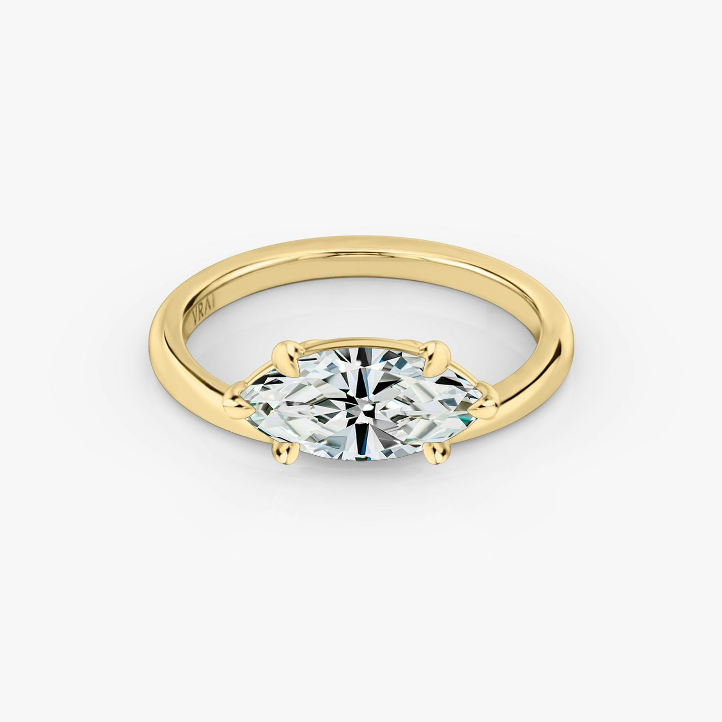 The Hover | Pavé Marquise | 18k | 18k Yellow Gold | Band: Plain | Diamond orientation: vertical | Carat weight: See full inventory