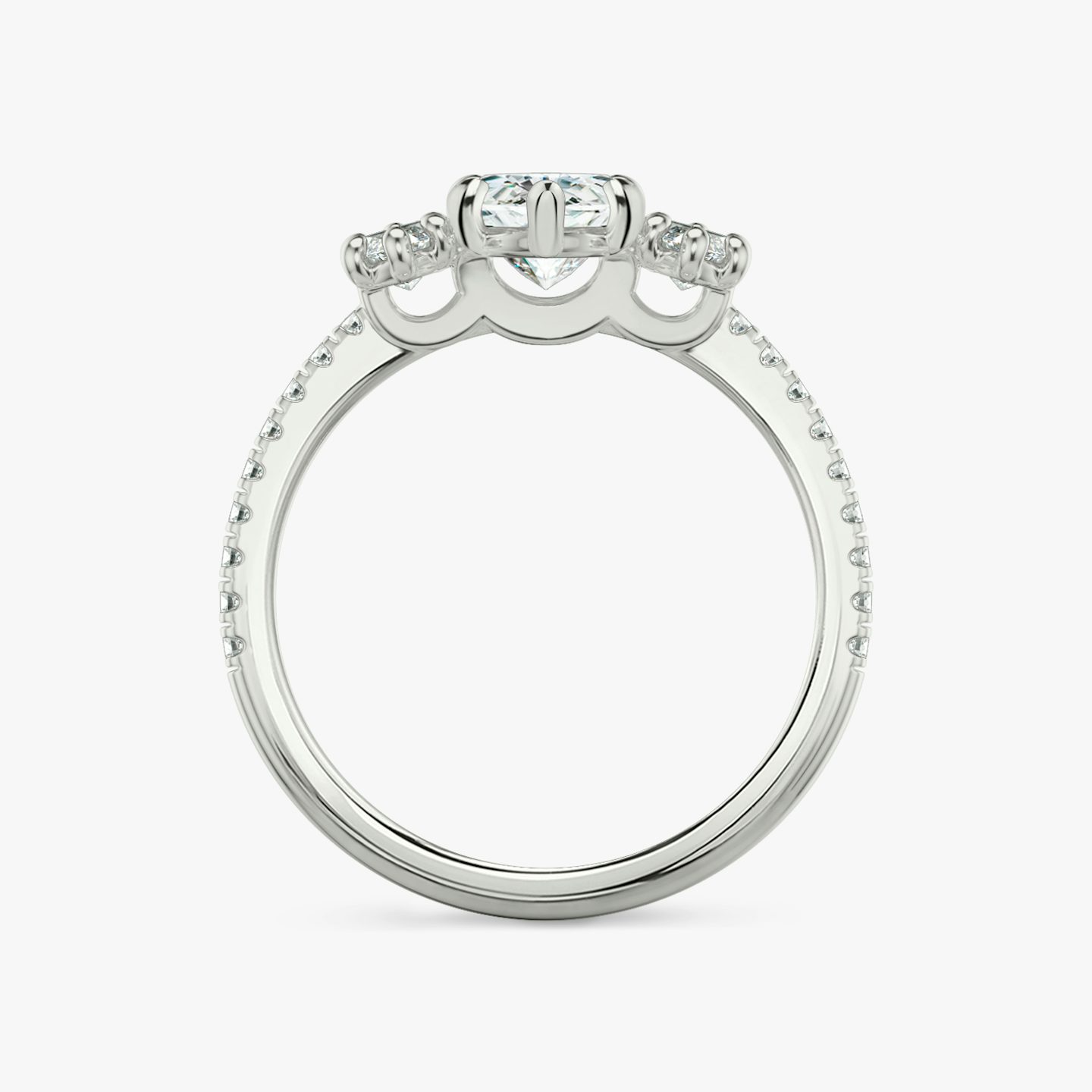 undefined | Pavé Marquise | Platinum | Band: Pavé | Side stone carat: 1/4 | Side stone shape: Pavé Marquise | Diamond orientation: vertical | Carat weight: See full inventory