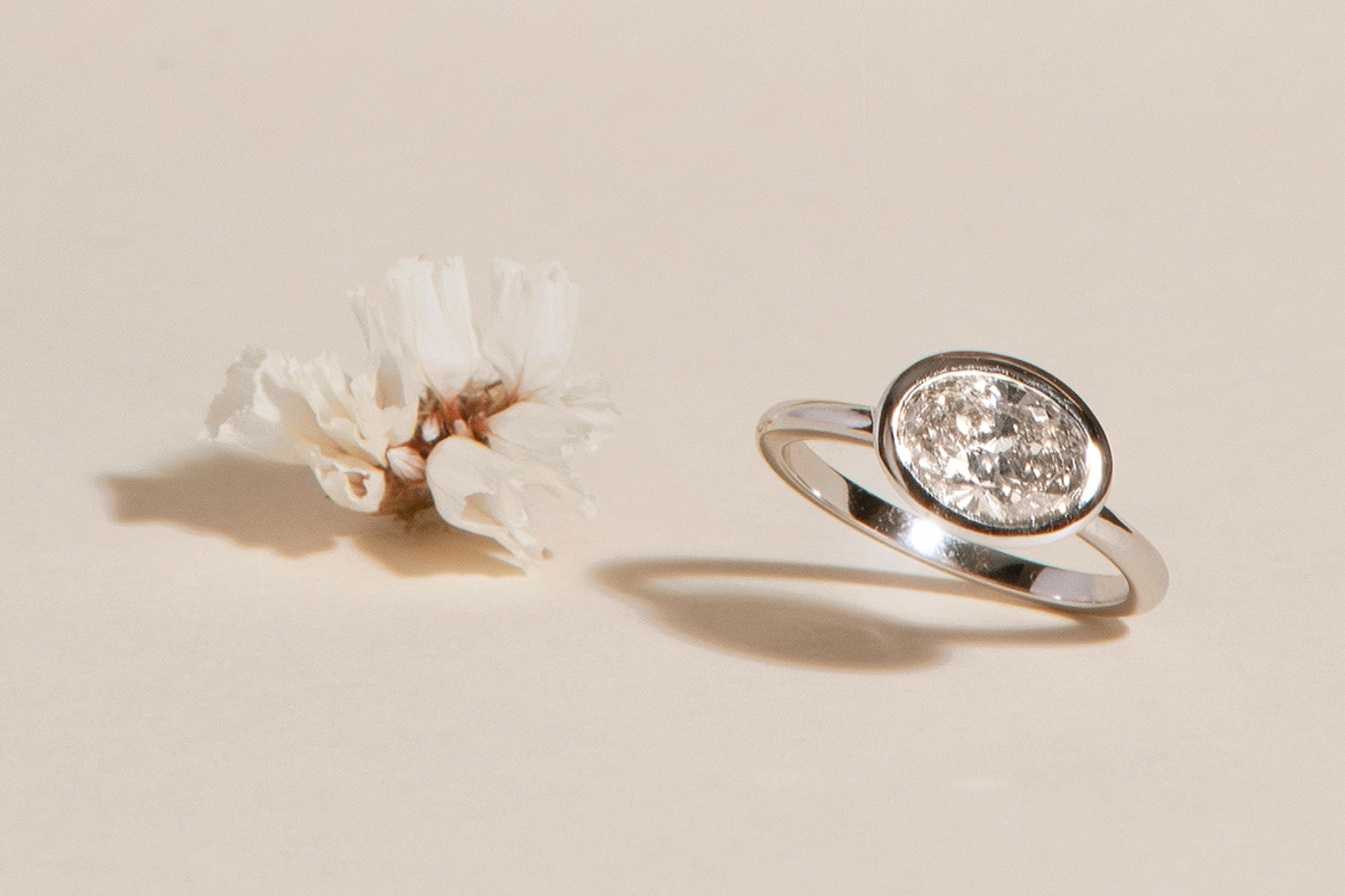 1 Carat Oval Diamond Engagement Ring VRAI Created Diamonds