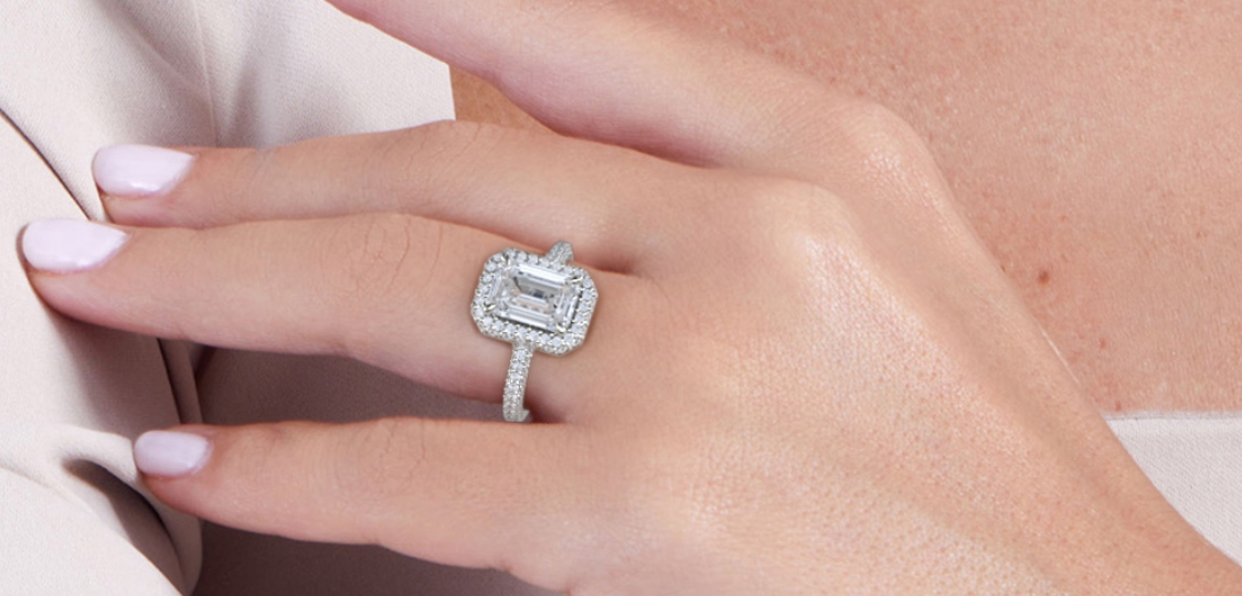 Elena Art Deco Emerald Cut Diamond Halo Engagement Ring – Unique Engagement  Rings NYC | Custom Jewelry by Dana Walden Bridal