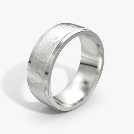 Hammered Platinum Wedding Band