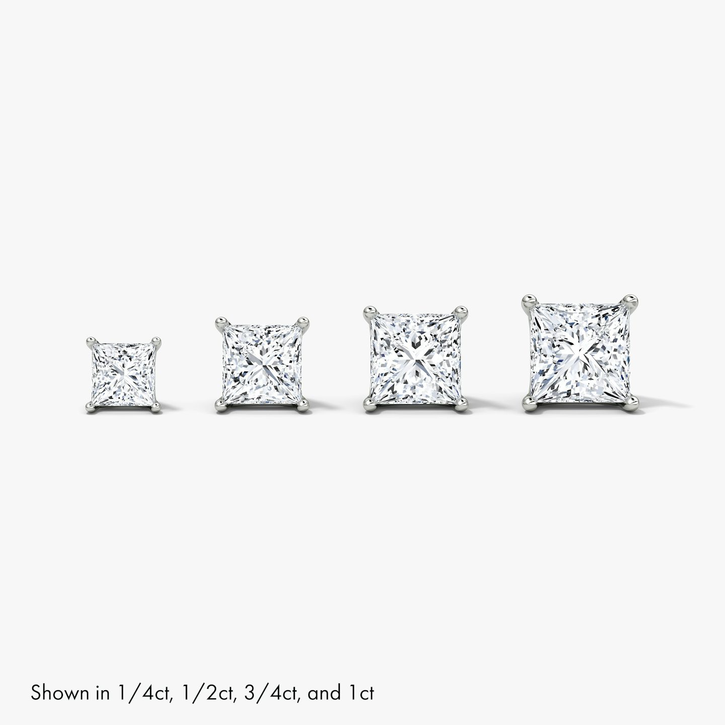 VRAI Solitaire Stud | Princess | 14k | 18k White Gold | Carat weight: See full inventory