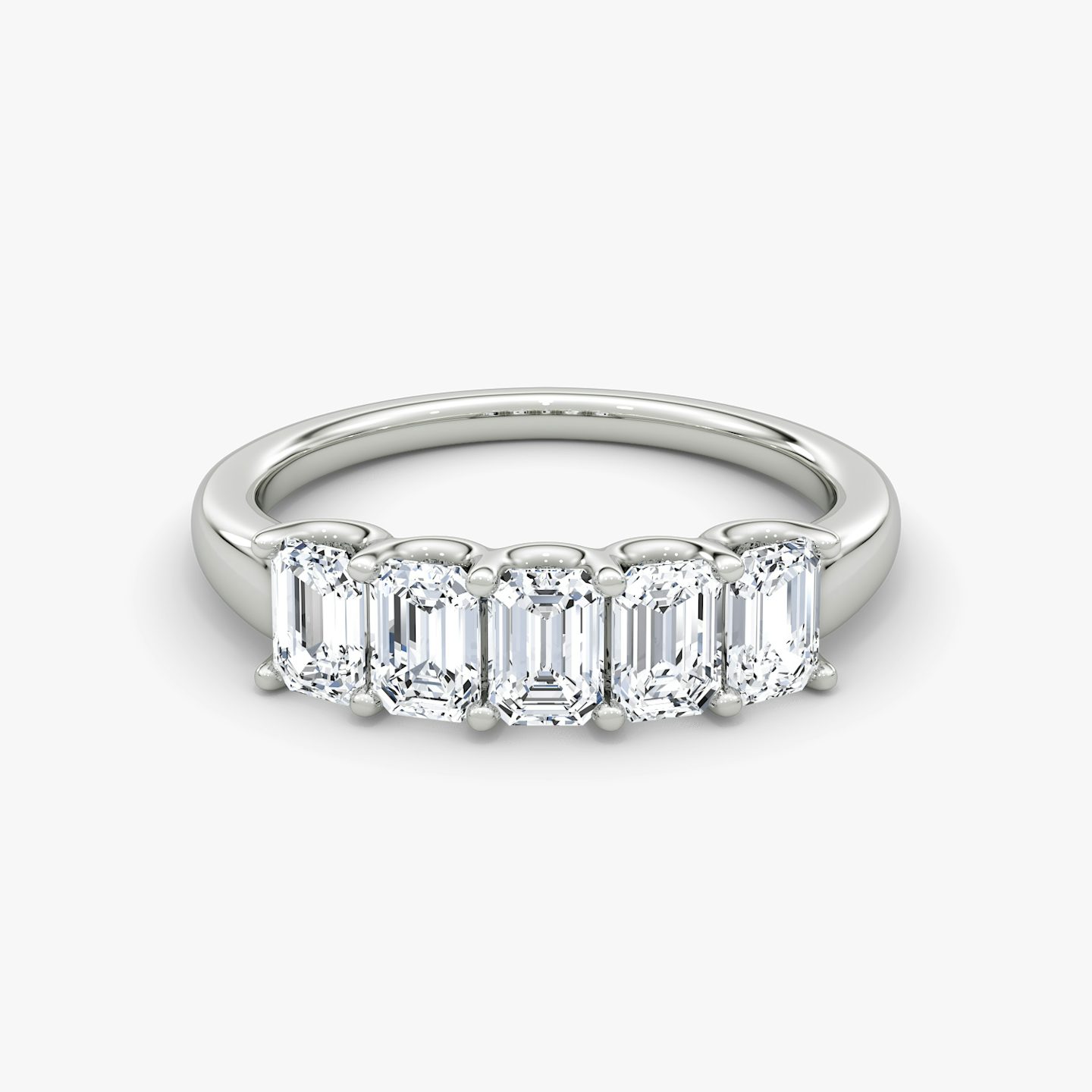 The Five Stone Band | Emerald | Platinum | Band width: Large