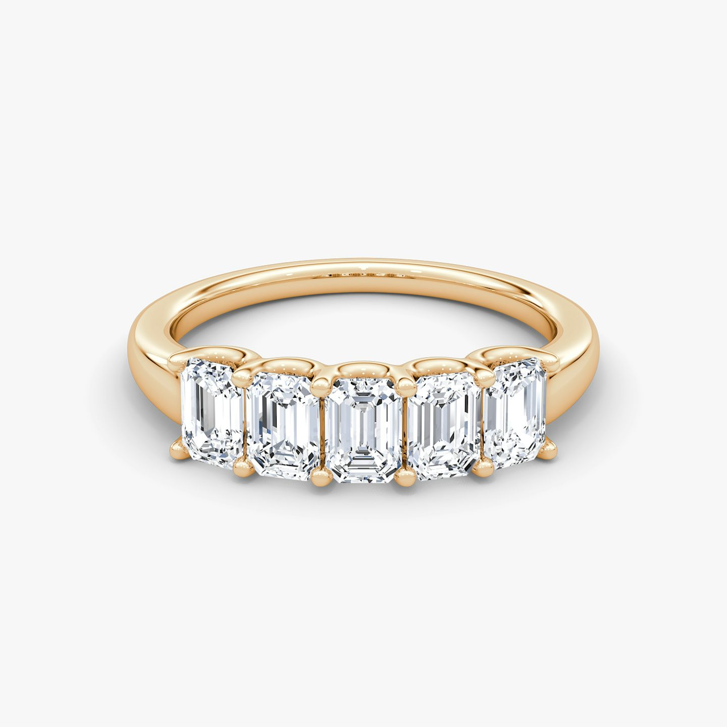 Five Stone Ehering | Emerald | 14k | 14k Roségold | Ringbreite: Large