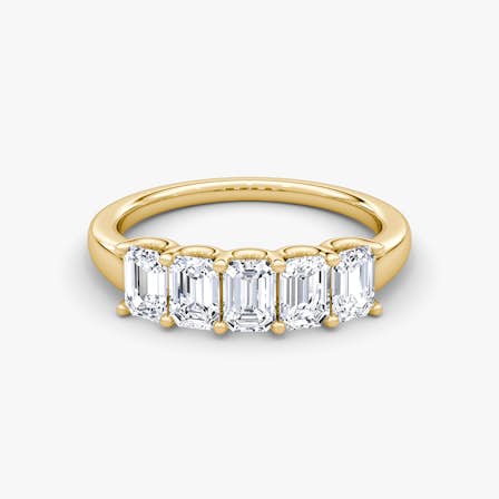 Five Stone Emerald Diamond Band
