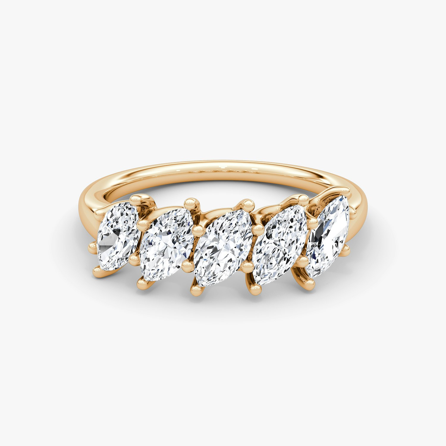 VRAI The Five Stone Bands Marquise Wedding Bands | 14k Rose Gold