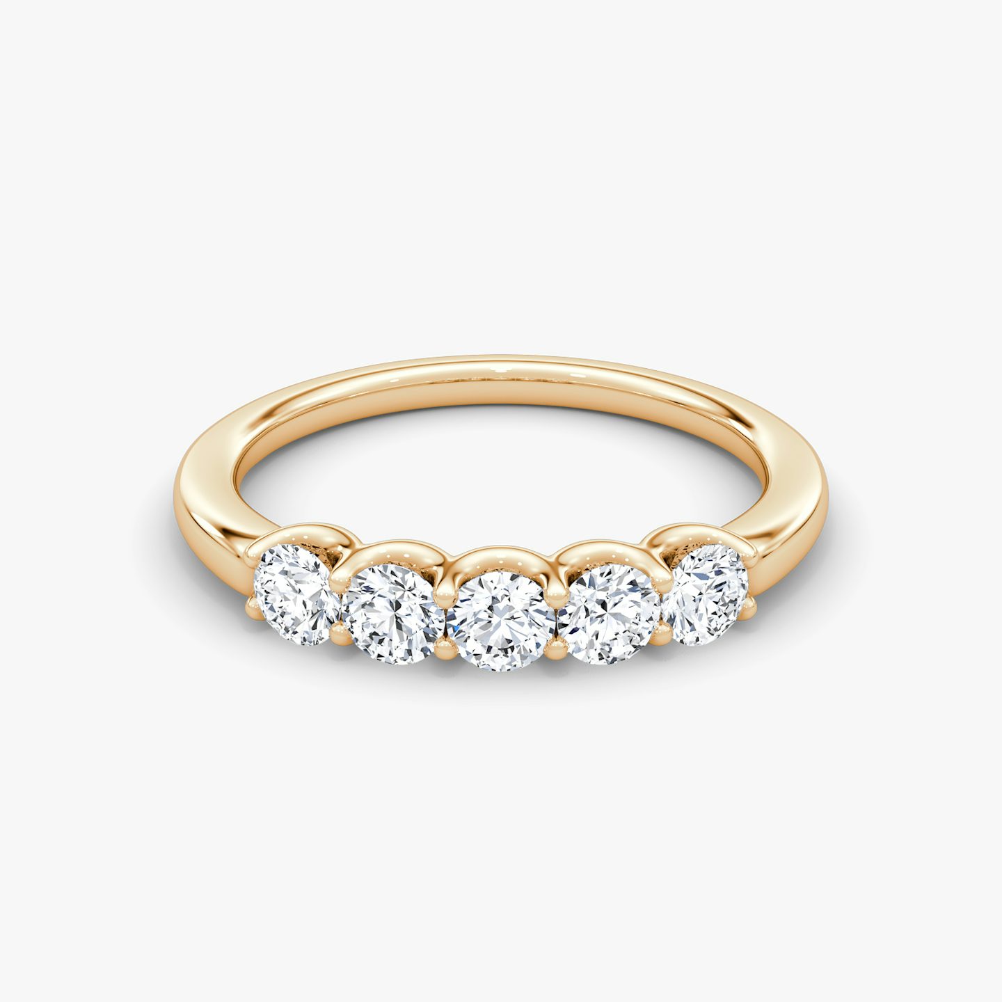 The Five Stone Band | Round Brilliant | 14k | 14k Rose Gold | Band width: Petite | Version: Petite