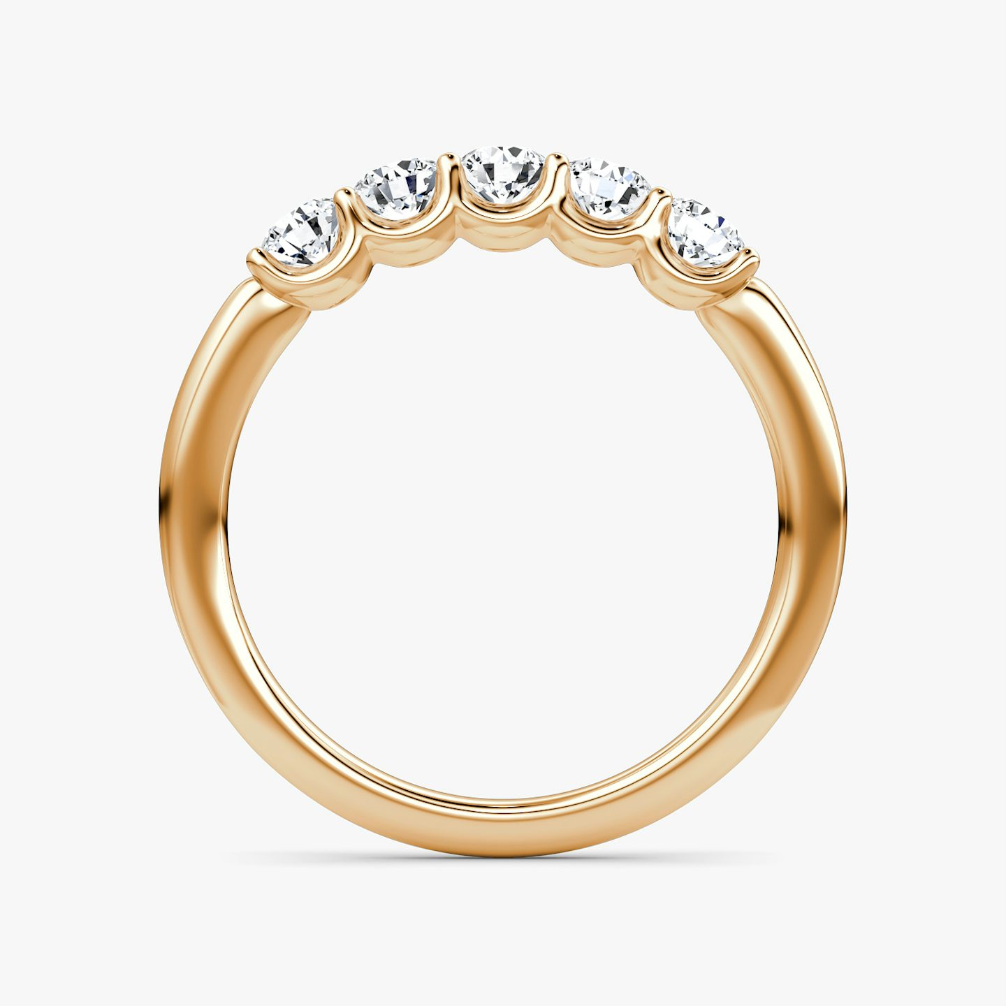 The Five Stone Band | Round Brilliant | 14k | 14k Rose Gold | Band width: Petite | Version: Petite