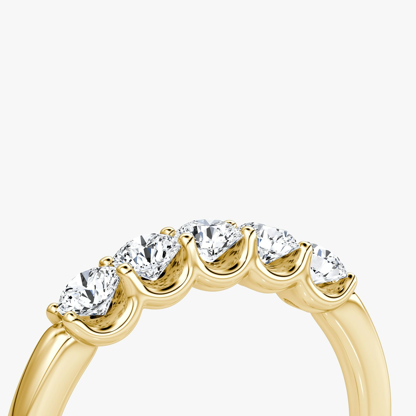 Alliance Five Stone | Rond Brillant | 18k | Or jaune 18 carats | Largeur de l'anneau: Petit | Version: Petite