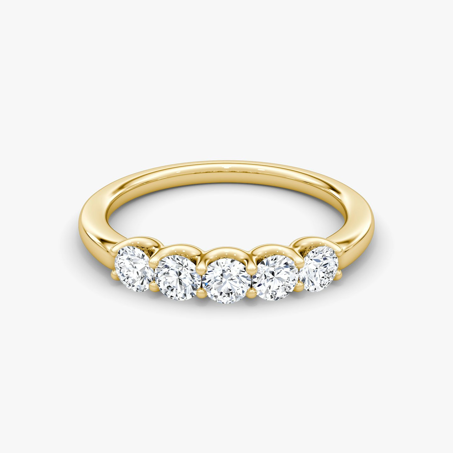 The Five Stone Band | Round Brilliant | 18k | 18k Yellow Gold | Band width: Petite | Version: Petite