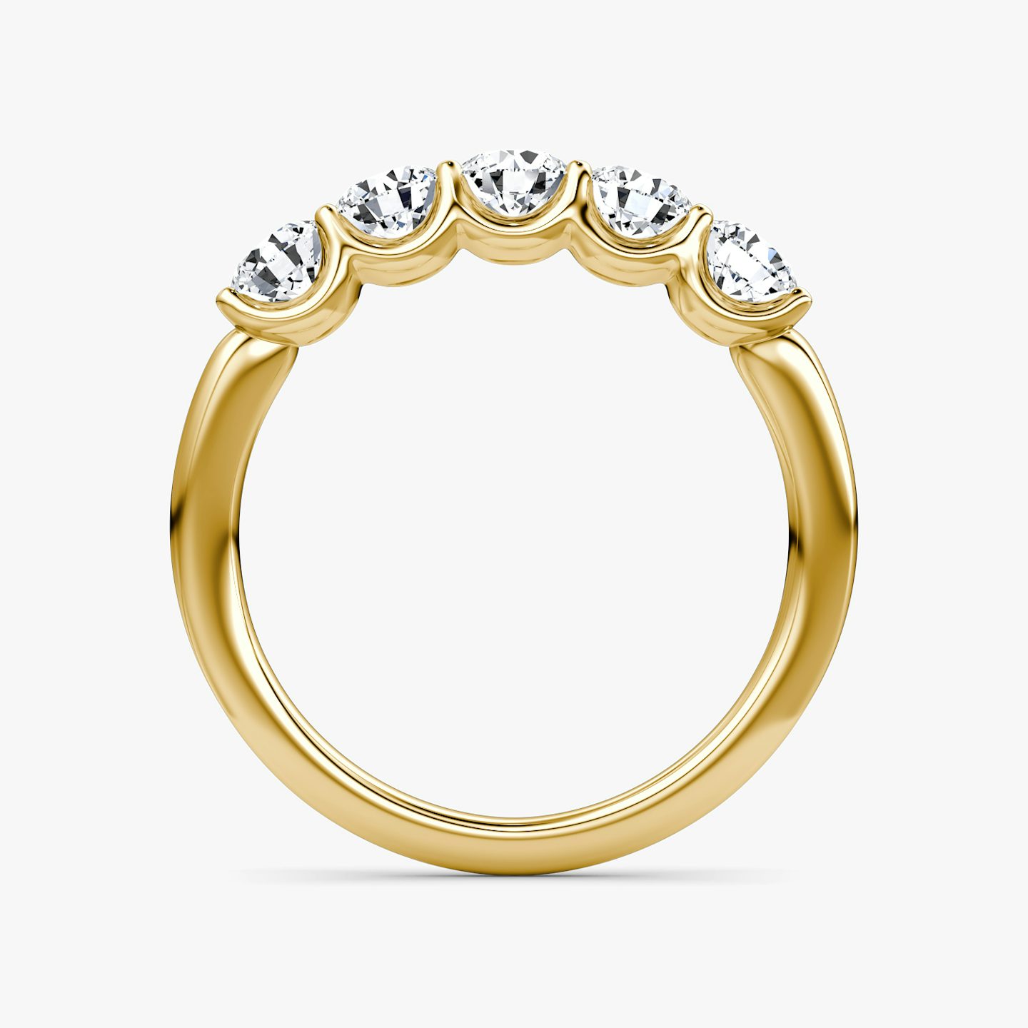 Alliance Five Stone | Rond Brillant | 18k | Or jaune 18 carats | Largeur de l'anneau: Moyen