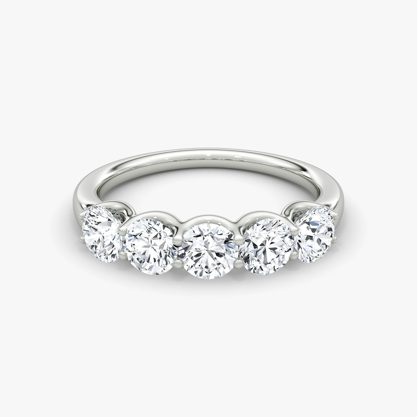 The Five Stone Band | Round Brilliant | Platinum | Band width: Large