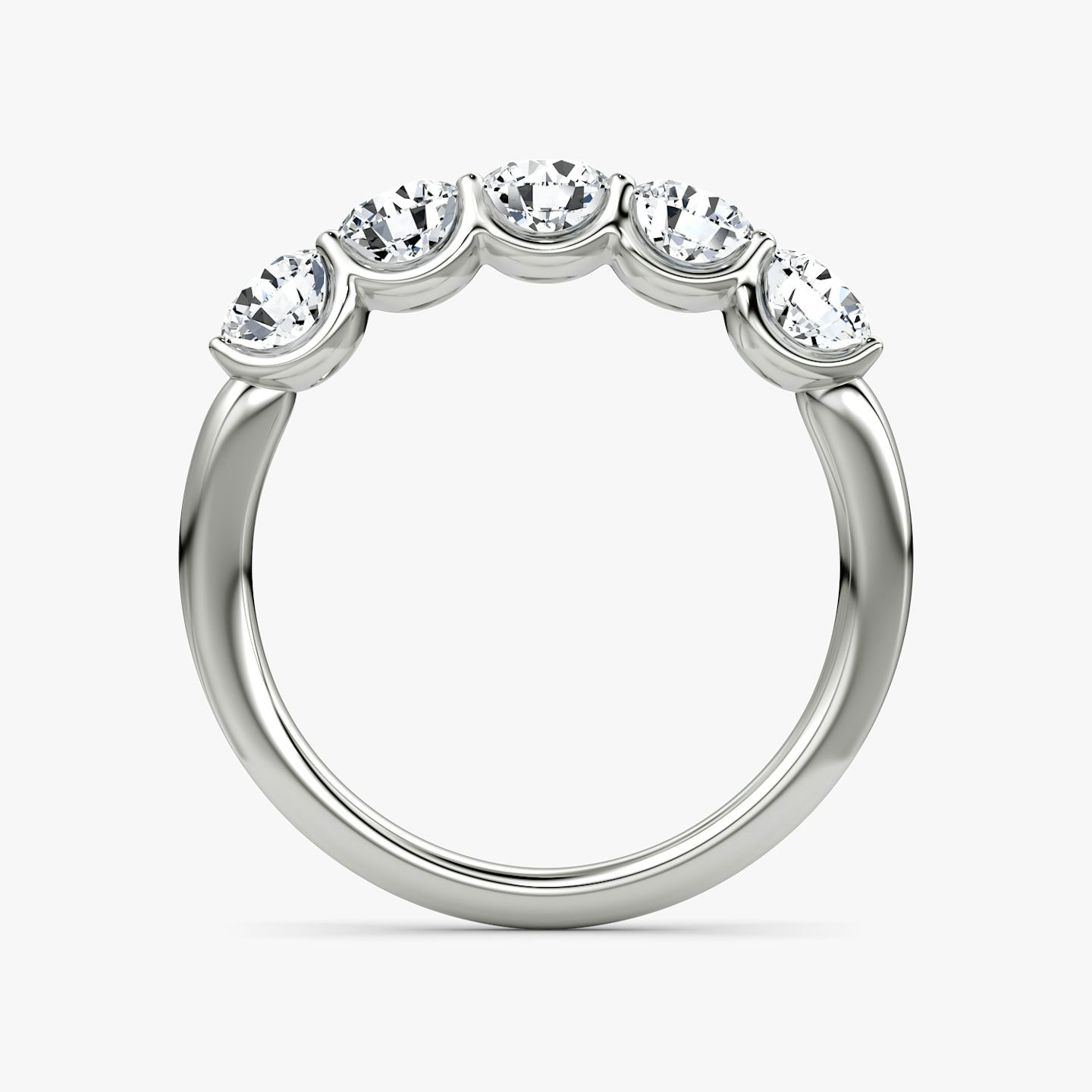 The Five Stone Band | Round Brilliant | 18k | 18k White Gold | Band width: Large