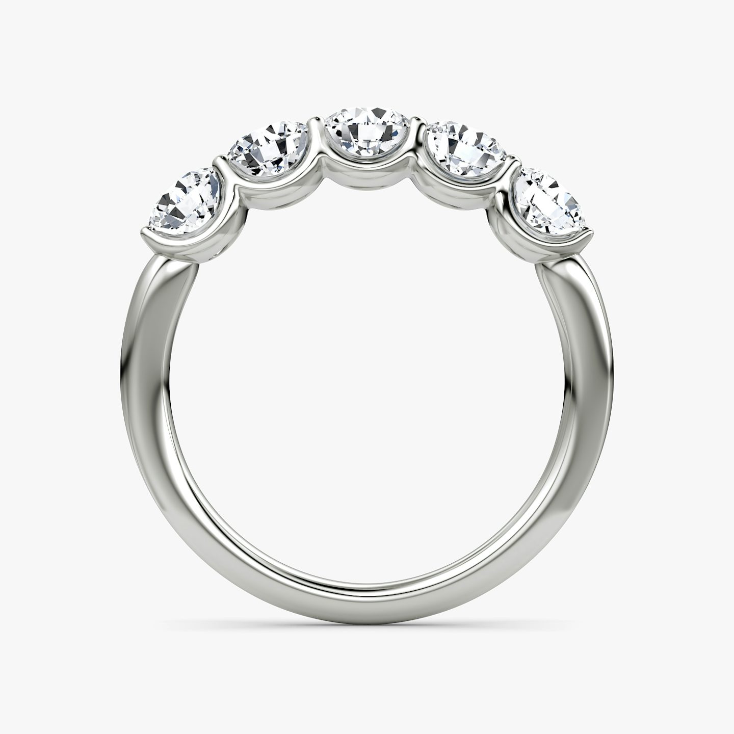 The Five Stone Band | Round Brilliant | Platinum | Band width: Large
