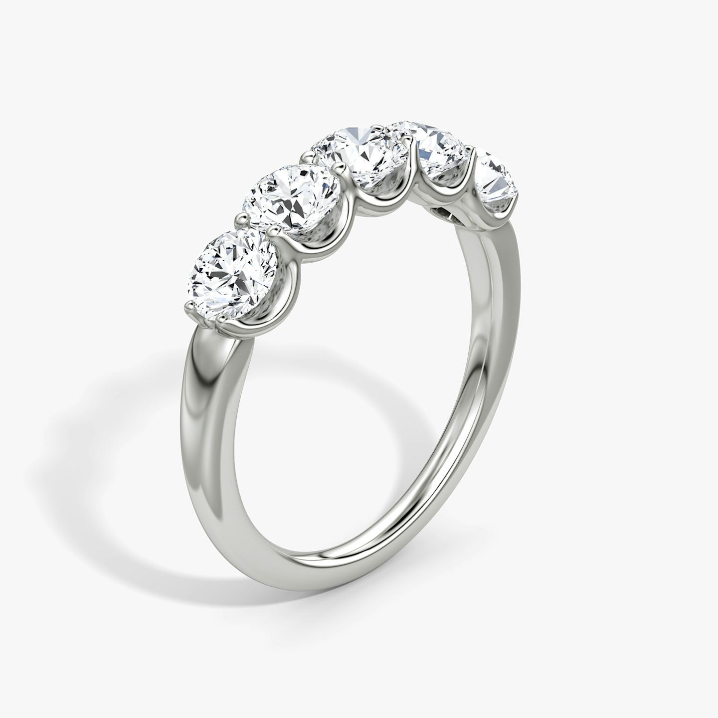 The Five Stone Band | Round Brilliant | 18k | 18k White Gold | Band width: Large