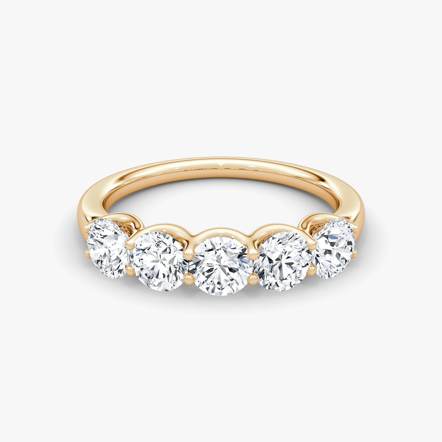 The Five Stone Band | Round Brilliant | 14k | 14k Rose Gold | Band width: Large