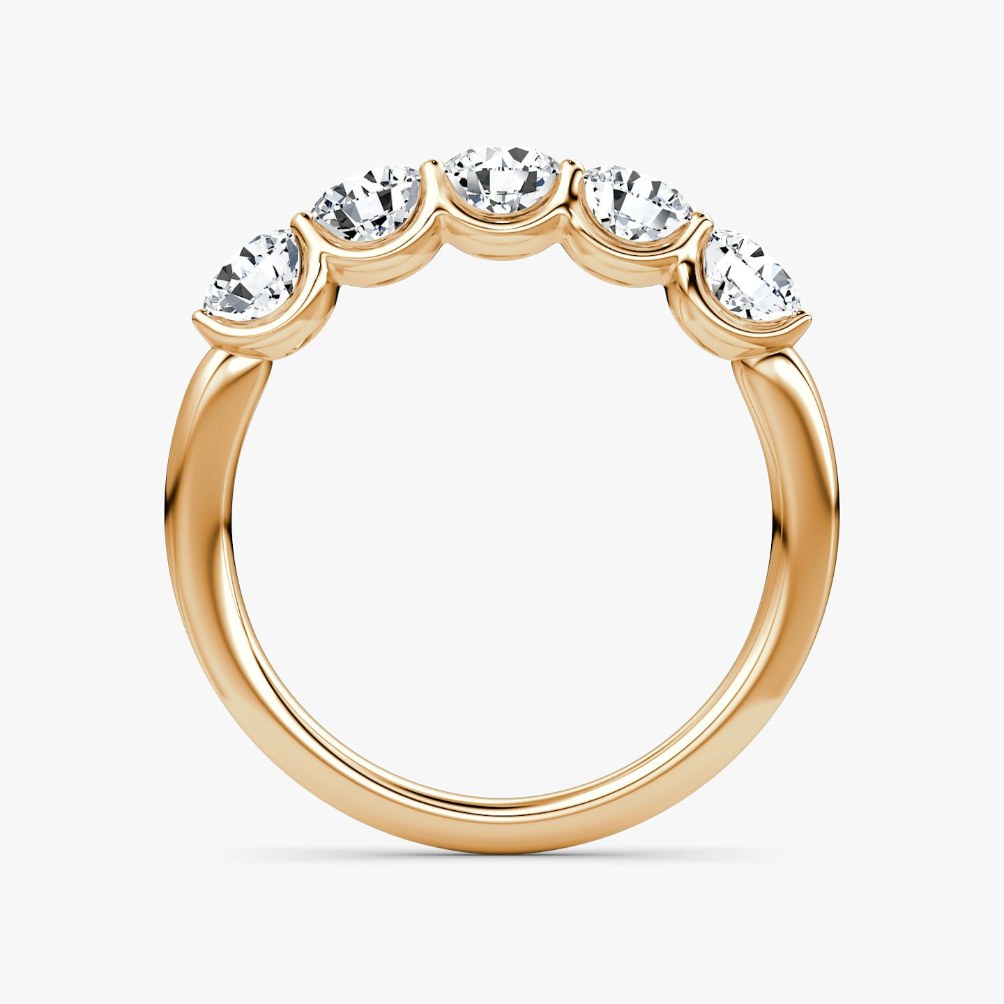 The Five Stone Band | Round Brilliant | 14k | 14k Rose Gold | Band width: Large