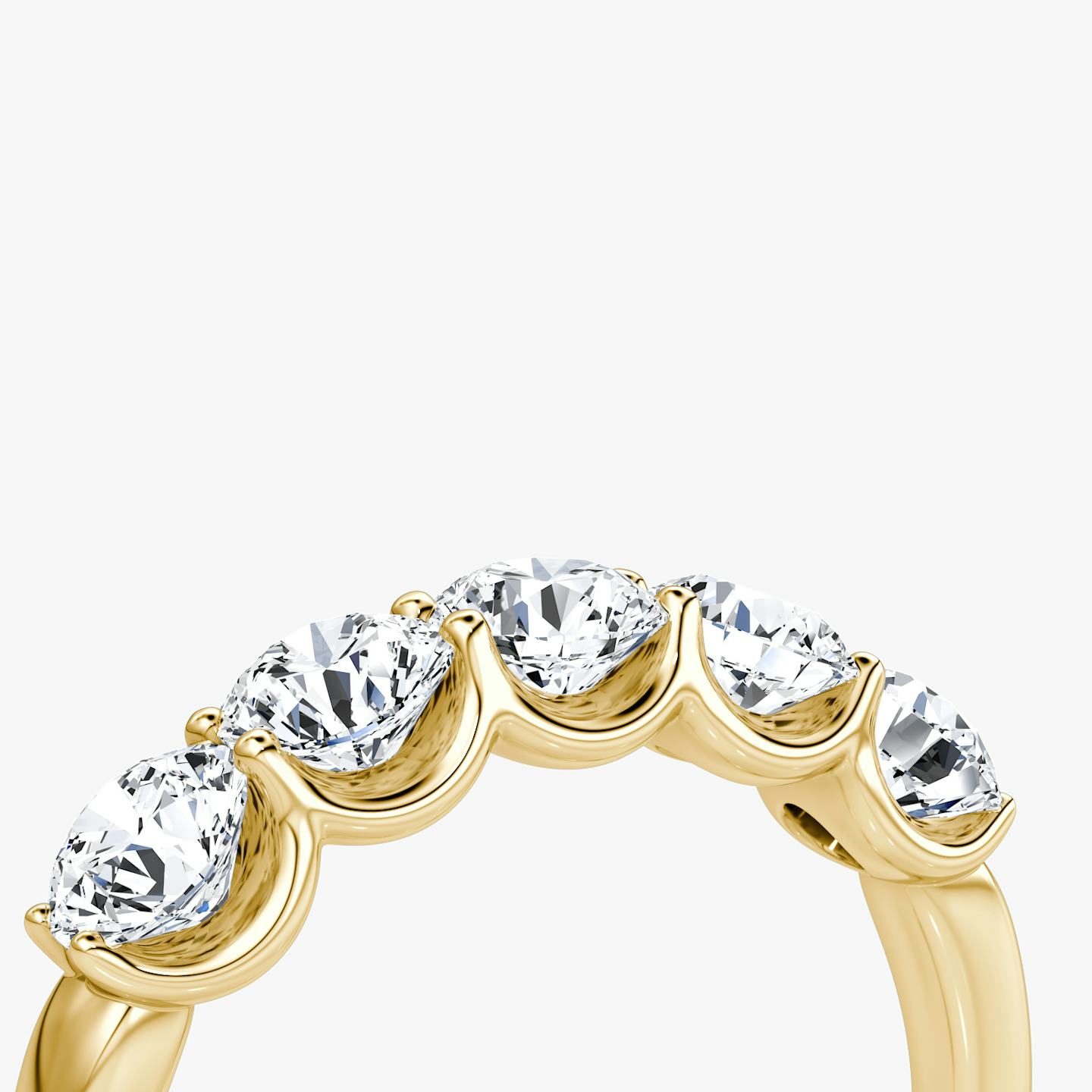 The Five Stone Band | Round Brilliant | 18k | 18k Yellow Gold | Band width: Large