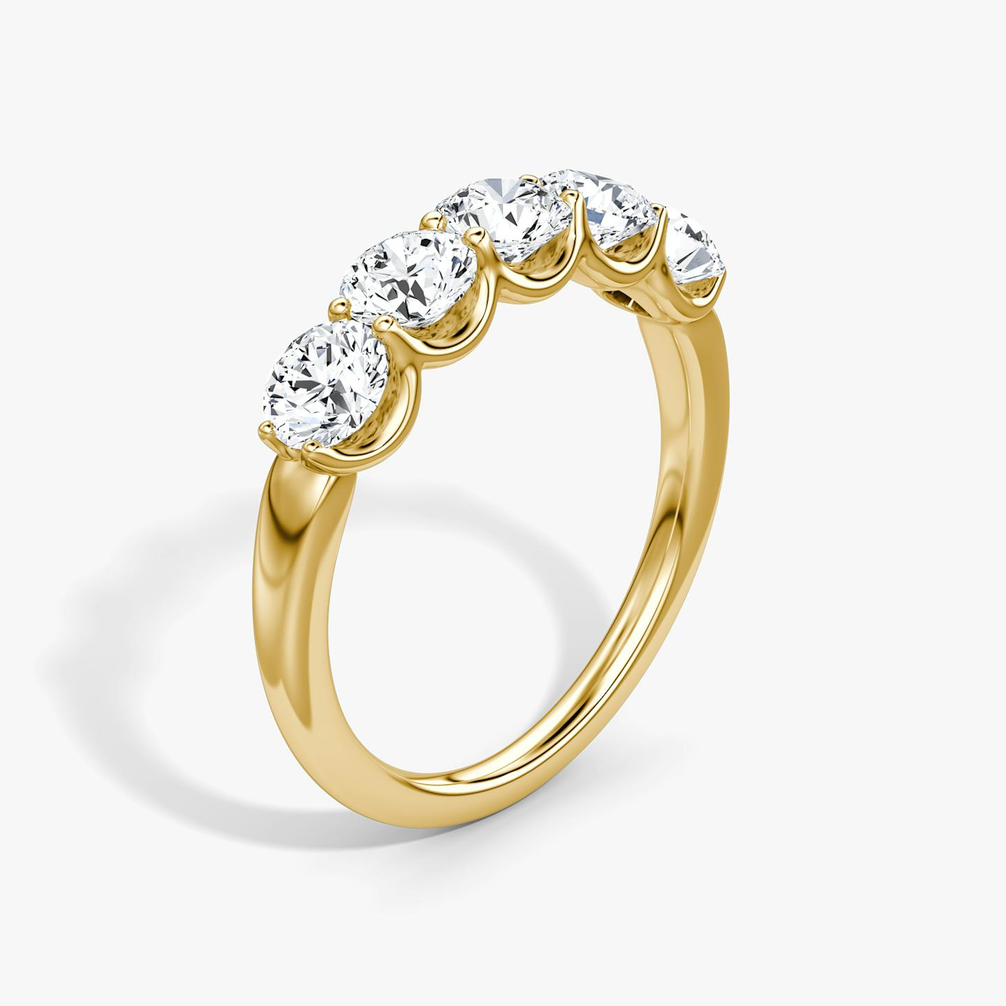 The Five Stone Band | Round Brilliant | 18k | 18k Yellow Gold | Band width: Large