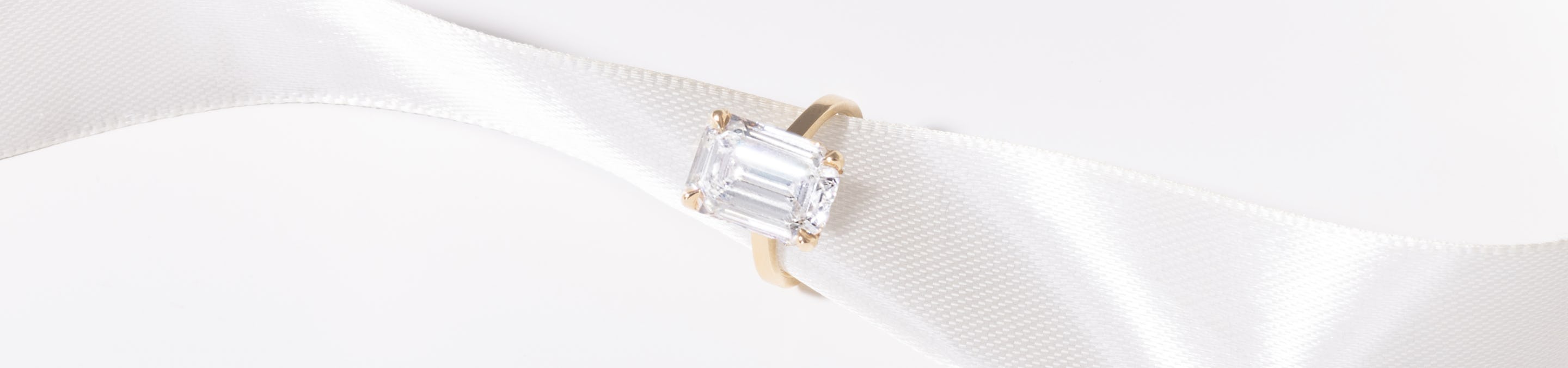 large emerald cut VRAI created diamond engagement ring