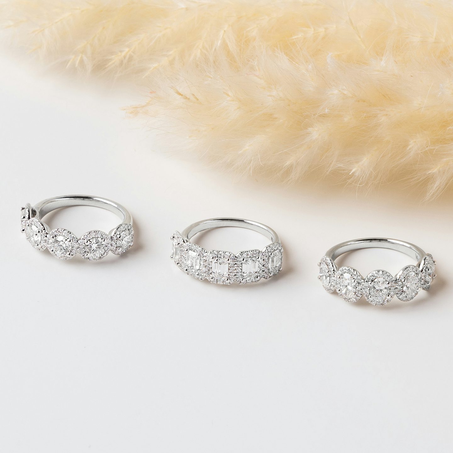 The Five Stone Halo Band | Oval | 18k | 18k White Gold