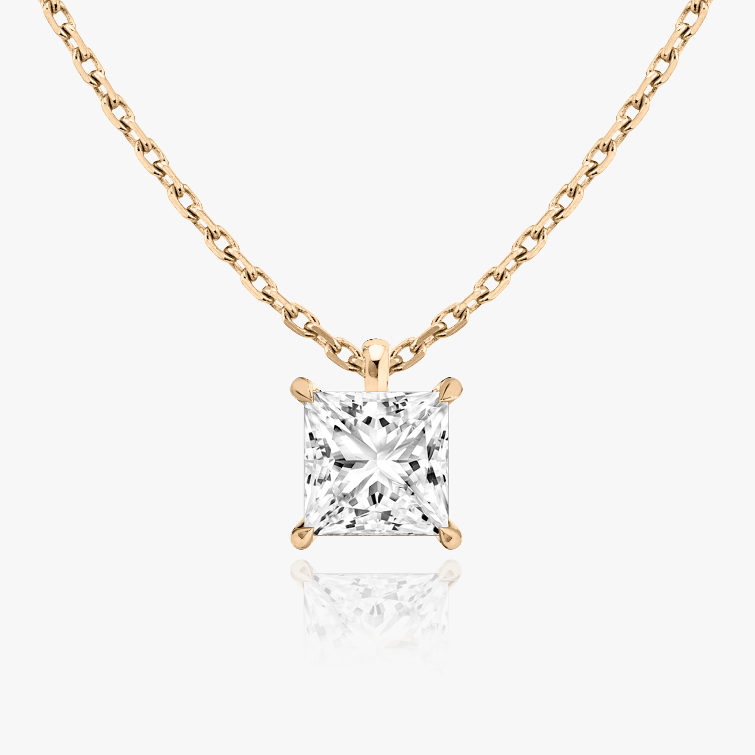 1.00 CT. Black Princess-Cut Diamond Solitaire Pendant in 10K White Gold -  17