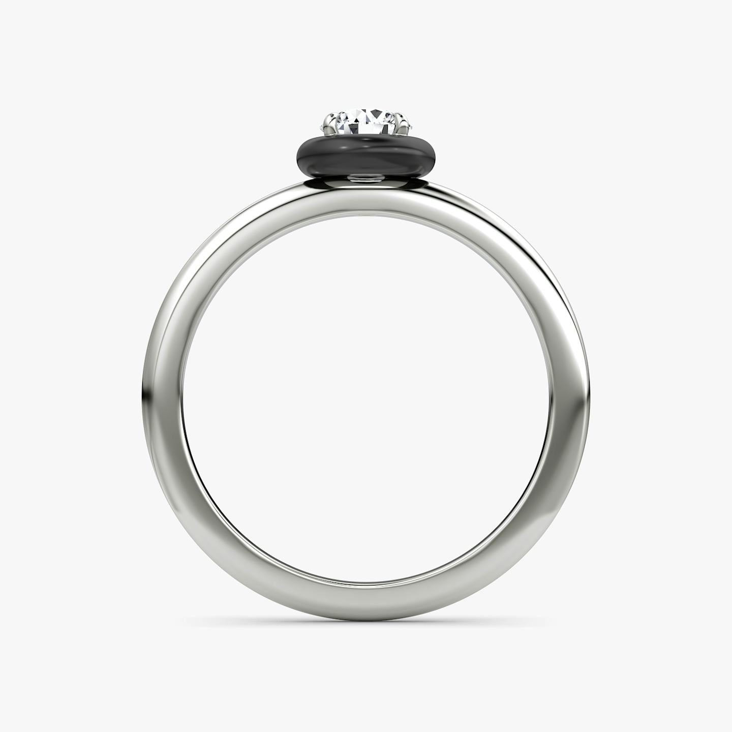 Aura Solitaire Ring | Round Brilliant | Sterling Silver | Ceramic color: Black