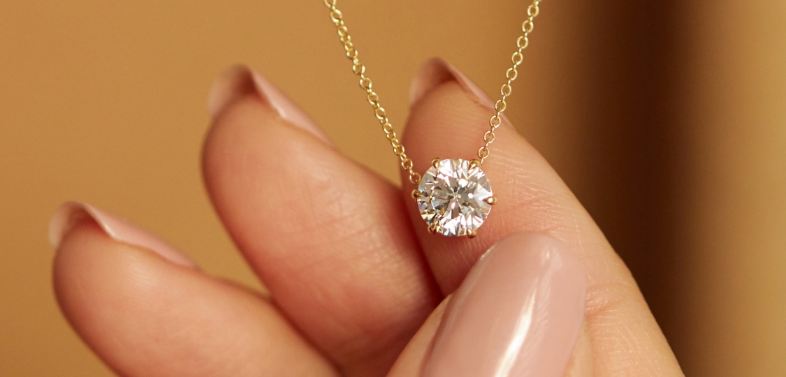 1.00ct E-VS1 Pear Lab Diamond Pendant