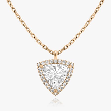 Trillion halo diamond pendant